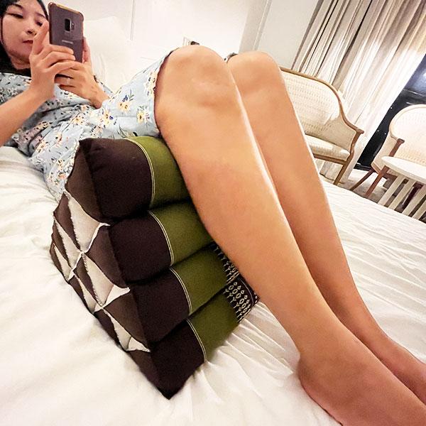 三角枕 三角 クッション 4段 象柄 オレンジ ( 背もたれクッション 足置きクッション 足枕 読書枕 腰痛 ホテル アジアン ) |  | 03