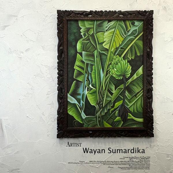 絵画 バリ絵画 南国  リゾート 額入り 額付 パネルアート モダンアート アートフレーム 壁掛け 壁飾り | 