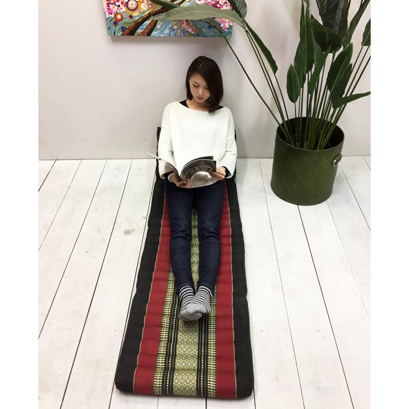 三角枕 タイ 三角 クッション 枕 4段 マット3枚 象柄 茶 座椅子 昼寝