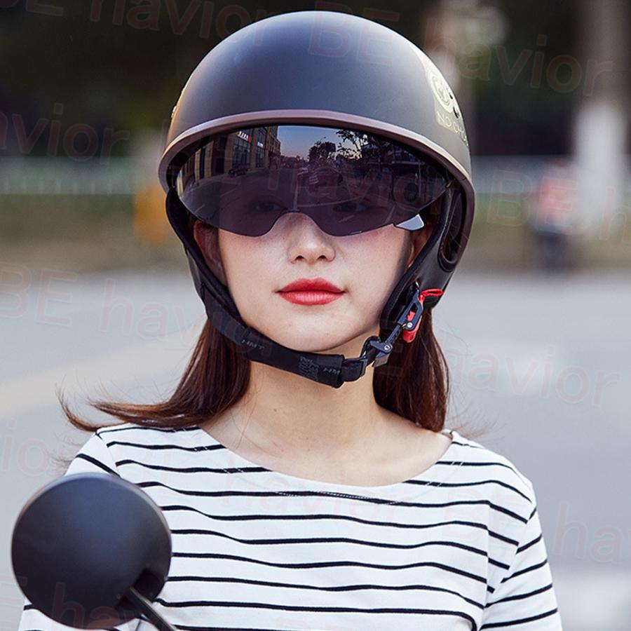バイクヘルメット ヴィンテージ オートバイク 半キャップ 半帽 半ヘル ハーフヘルメット 男女兼用 ファッション おしゃれ リフトシールド