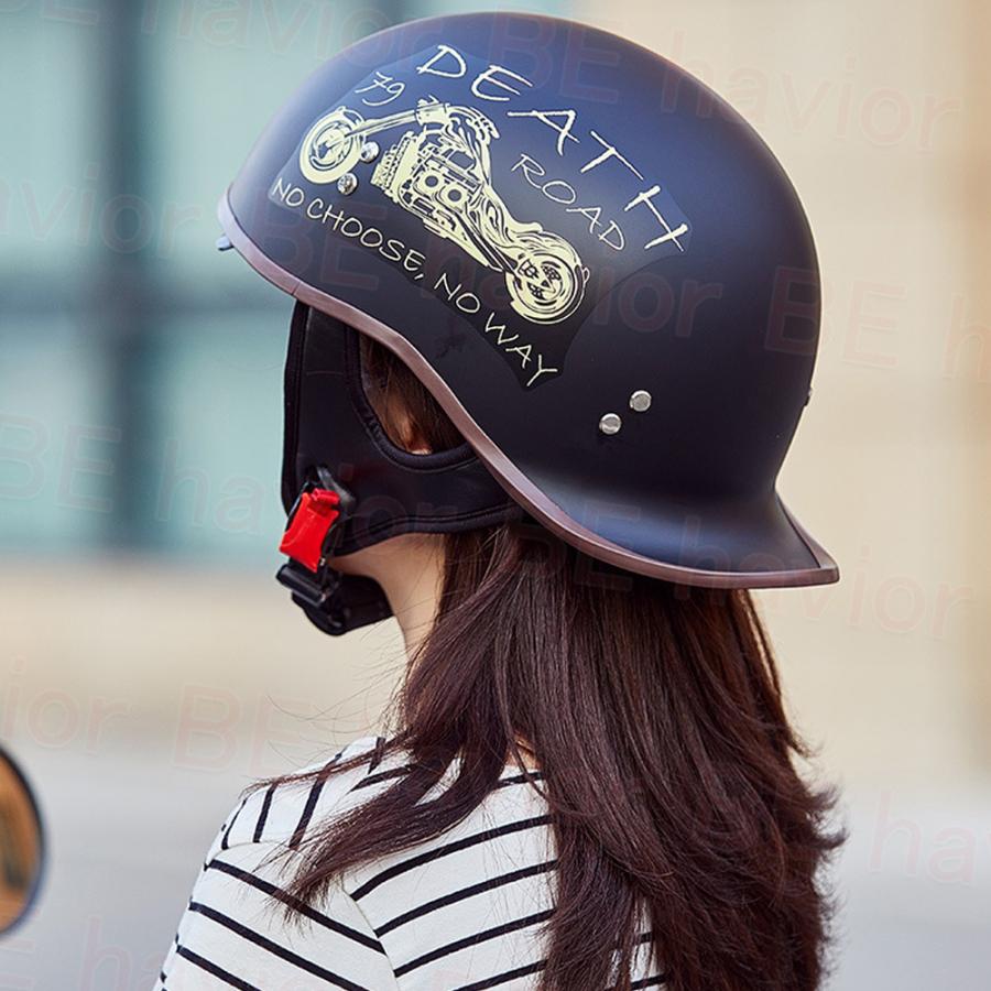 94%OFF!】 バイクヘルメット ジャーマン ハーフヘルメット ヴィンテージ 半キャップ-5 バイク用ヘルメット ハーフヘルメット 半キャップヘルメット 軽量 蒸れない