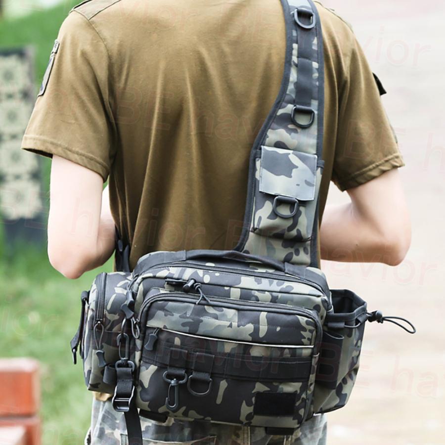 オンライン限定商品 カモフラ オックスフォード フィッシングバッグ ショルダーバッグ ウエストバッグ 釣りバッグ ルアーバッグ アウトドア 防水 大容量 ロッド固定 餌収納 多機能 フィッシングバッグ 色選択 ダークグレー Www We Job Com