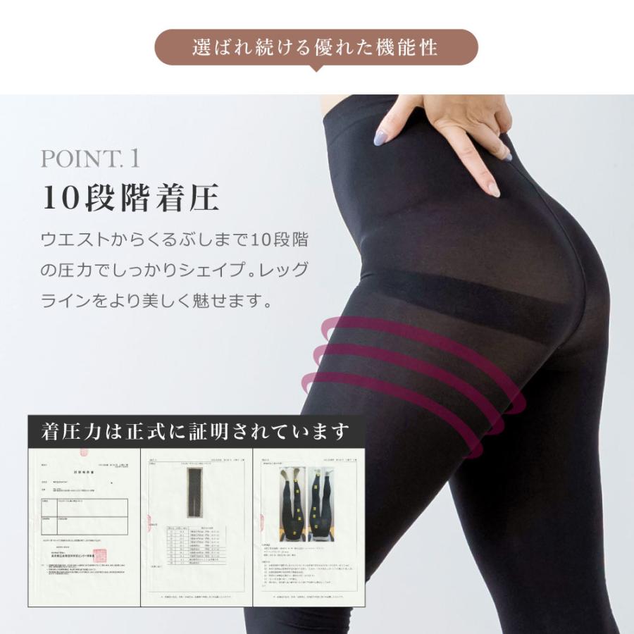 着圧レギンス 無地 寝る時 レディース 着圧スパッツ 大きいサイズ 足痩せ ダイエット むくみ 強圧 加圧レギンス タイツ 美脚 骨盤矯正 補正下着 ヒップアップ | BeHe | 09