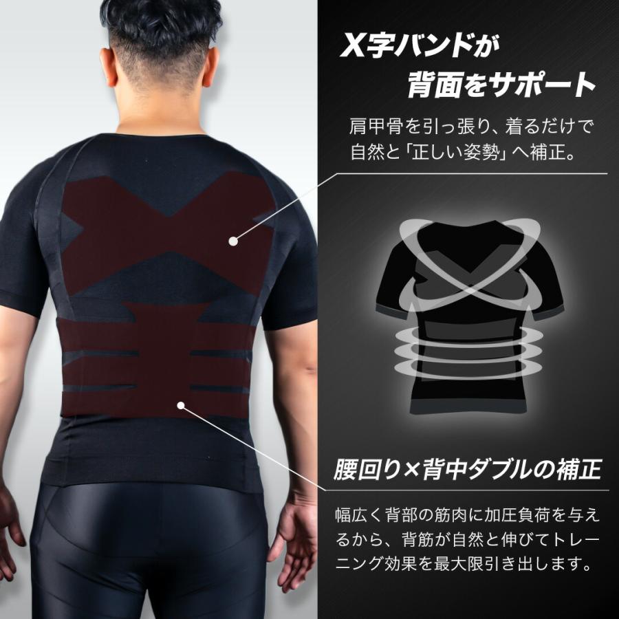 2枚組】加圧シャツ メンズ 加圧シャツ 加圧インナー 筋トレ