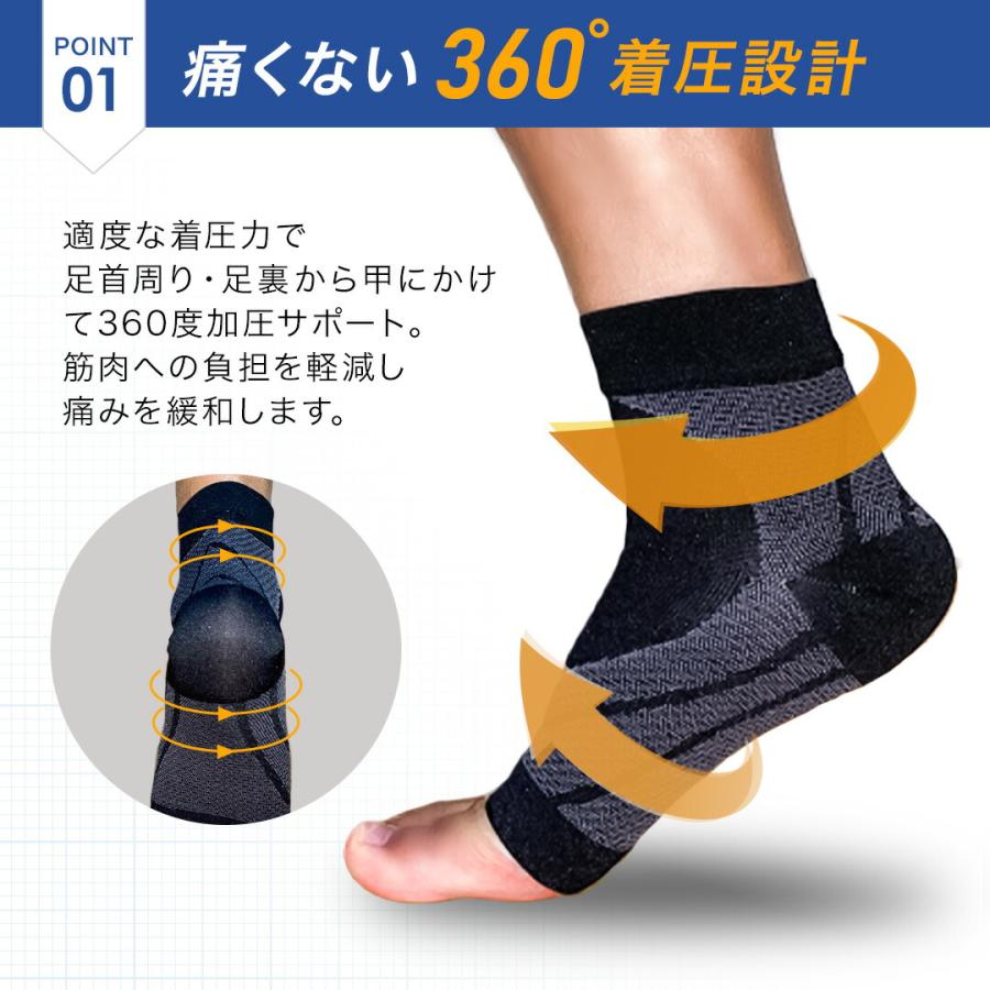 【2枚セット】 偏平足 サポーター 扁平足 足底筋膜炎 アーチサポーター 靴下 土踏まず ソックス アーチ サポート 足首 サポーター スポーツ 用 強圧 高着圧 |  | 07