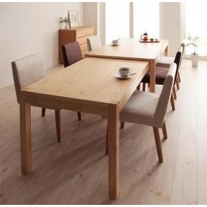 スライド伸縮テーブルダイニング Gride グライド7点セット(テーブル+チェア6脚)W135-235