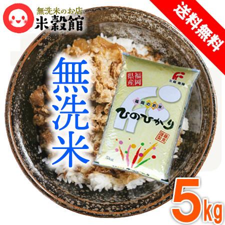 令和7年産米 送料無料 5kg 九州 福岡県産ヒノヒカリ 5kg×1個 無洗米