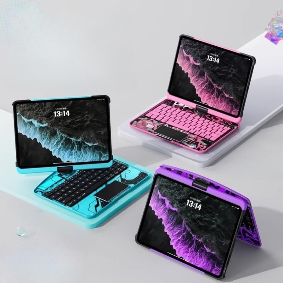 360度回転 iPad キーボードケース 透明 2025 Pro Air 13インチ 360度回転 iPad キーボードケース 透明 2025 Pro Air 13インチ