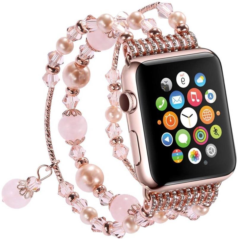 Apple Watch 交換 ベルト デコ 女性 レディース ラグ付 40mm 44mm 38mm 42mm アップルウォッチ バンド ブレスレット 人造 真珠 パール 手作り Watch 053 ベネックスストア 通販 Yahoo ショッピング