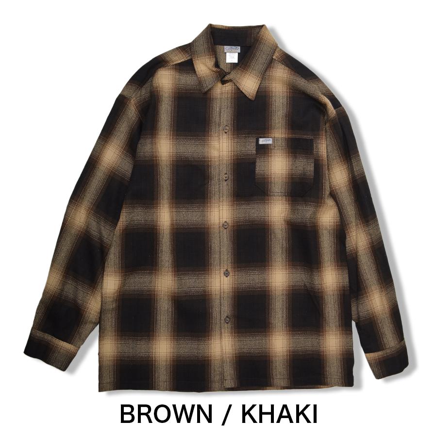 CALTOP オンブレチェック長袖シャツ Cal Top キャルトップ シャツ オンブレチェック 長袖シャツ