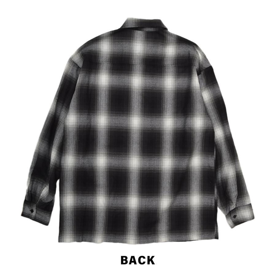 【美品】Cal Top 長袖シャツ 黒白オンブレ チェック USA製 BIG L CALTOP USA製 Ombre Check L/S Shirt (キャルトップ オンブレ