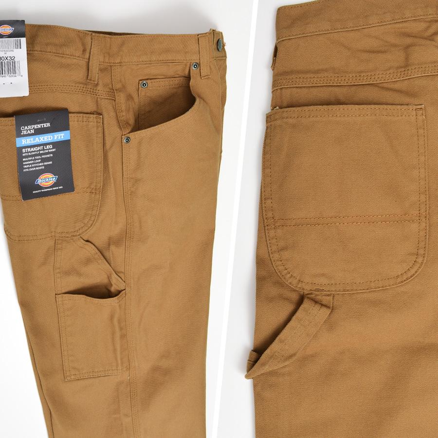 09M193◯ Dickies ブラウンダック Wニー ワイド ペインターパンツ