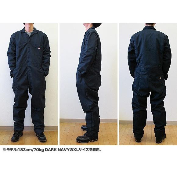 Dickiesブランド 長袖つなぎ L ダークネイビー Dickiesブランド 長袖つなぎ L ダークネイビー Dickies
