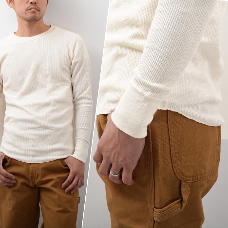 Hanes（ヘインズ） サーマル 長袖 Tシャツ メンズ ロンT ワッフル