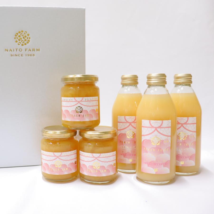 内藤農園 完熟ジュエリーピーチセット(ネクター×3本・ジャム×3個) | 桃