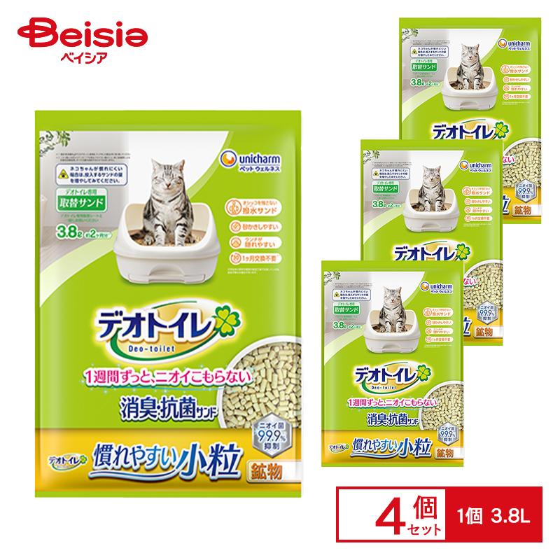 ユニ・チャーム デオトイレ消臭・・抗菌サンド小粒 3.8L ×4個セット