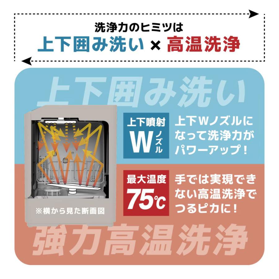 食洗機 サンコータンク式食洗機「ラクアmini color」ミスティブルー TDWS25SBL | 工事不要 一人用 二人用 コンパクト 食器洗い機  食器洗い乾燥機_6