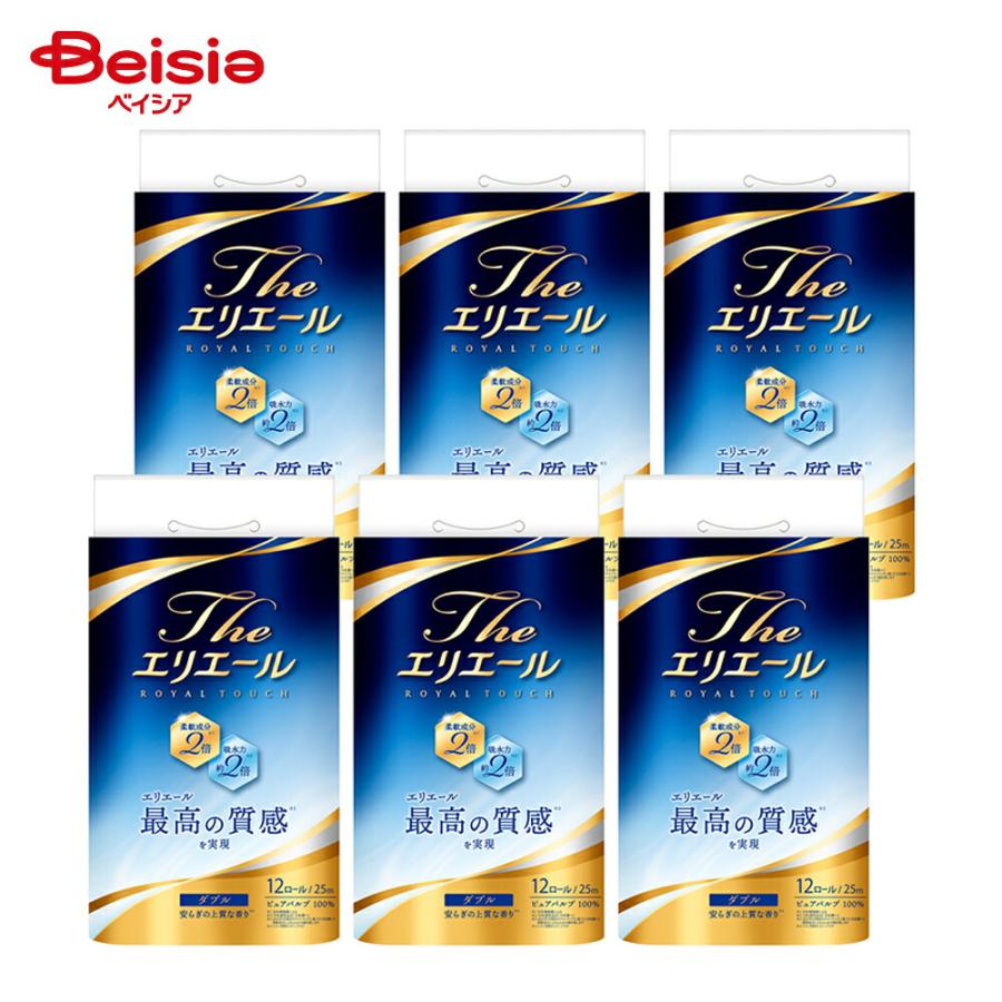 【ポイント10倍！5/1 13:00-5/31】大王製紙 THE エリエールトイレットロイヤルタッチ  12ロール(ダブル)×6個 |  THE エリエール トイレットペーパー（Yahoo!・ベイシア ヤフーショップ）