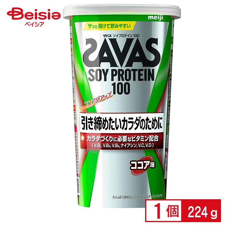 ザバス プロティン 明治 ソイプロテイン100 ココア味 224g : ベイシア