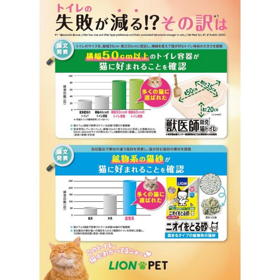 ニオイをとる砂 ライオンペット LION グリーン5L×4個 | ネコ用トイレ