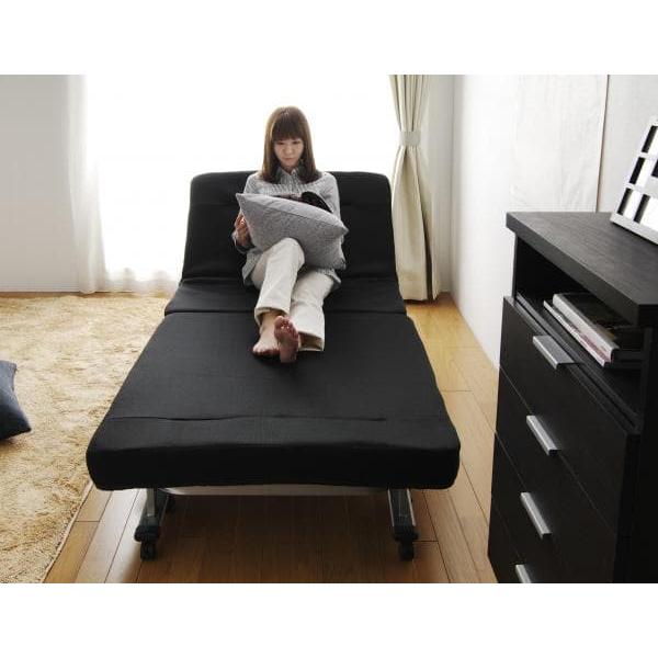 折りたたみソファベット　otb-sfn 値下げ 折りたたみソファベッド OTB-SFN ブラック[完成品・14段階リクライニング]
