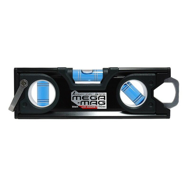 シンワ ハンディレベルMEGAMAG 73133 150mmクロ 大工道具 測定具 小型