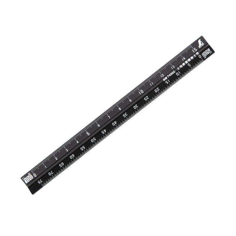 シンワ アルミ三角スケールA−15 74966 ブラック 大工道具 測定具 製図