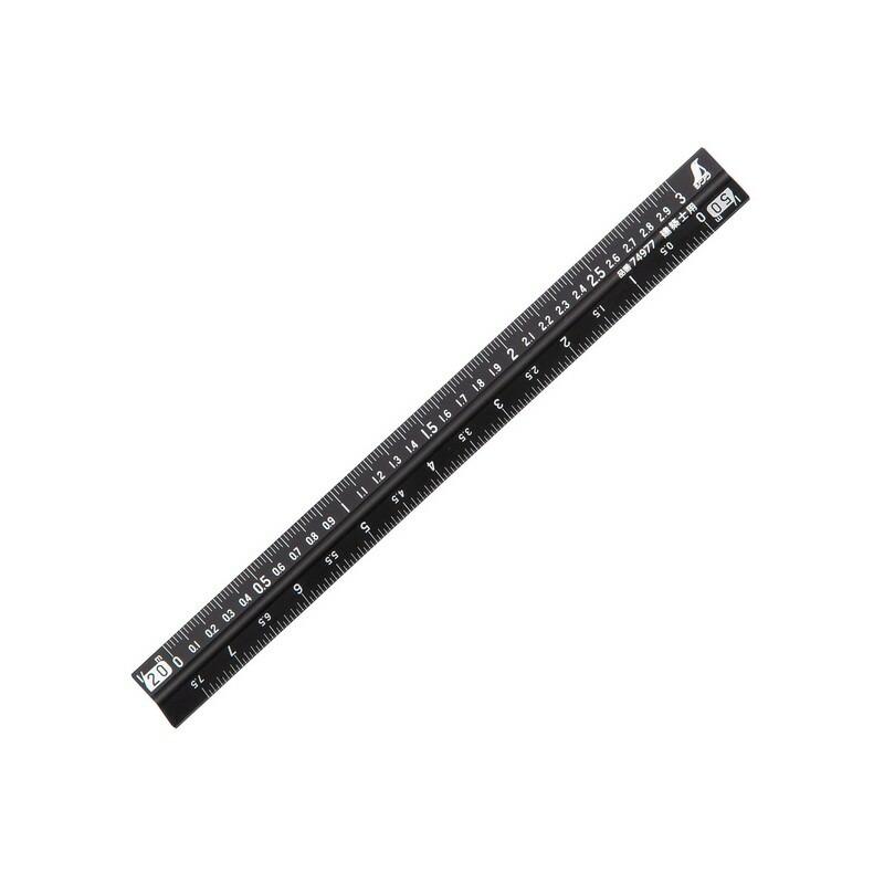 シンワ アルミ三角スケールB−15 74977 ブラック 大工道具 測定具 製図