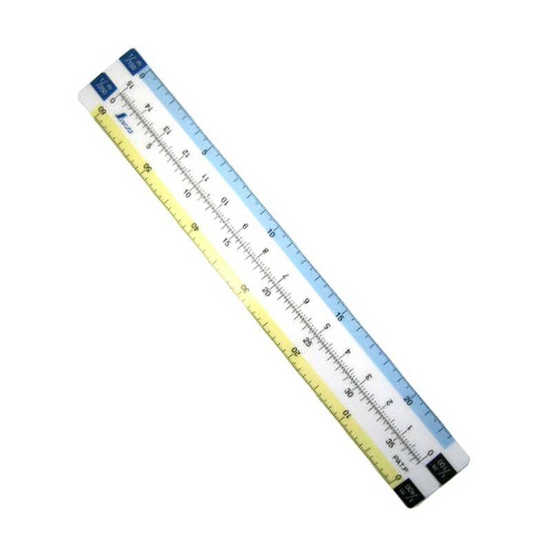 シンワ 折りたたみ縮尺スケール 8面 75745 15cm 大工道具 測定具 製図