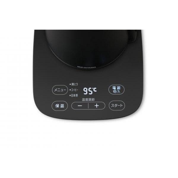 アイリスオーヤマ デザインケトル 温度調節付 ブラック IKE-D1000T-B