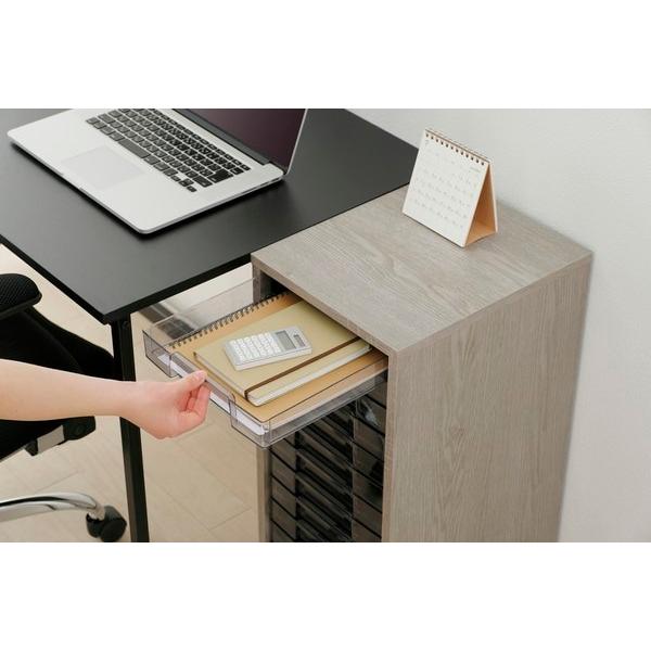 アイリスオーヤマ 木製フロアケース MFE-7130 アッシュグレー／クリアブラックの画像