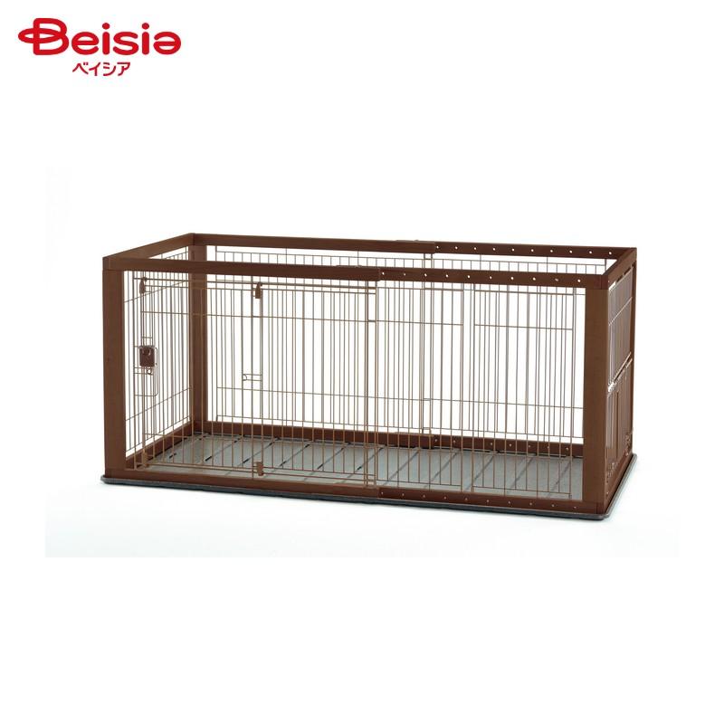 リッチェル 木製スライドペットサークル ワイド ダークブラウン ペット  