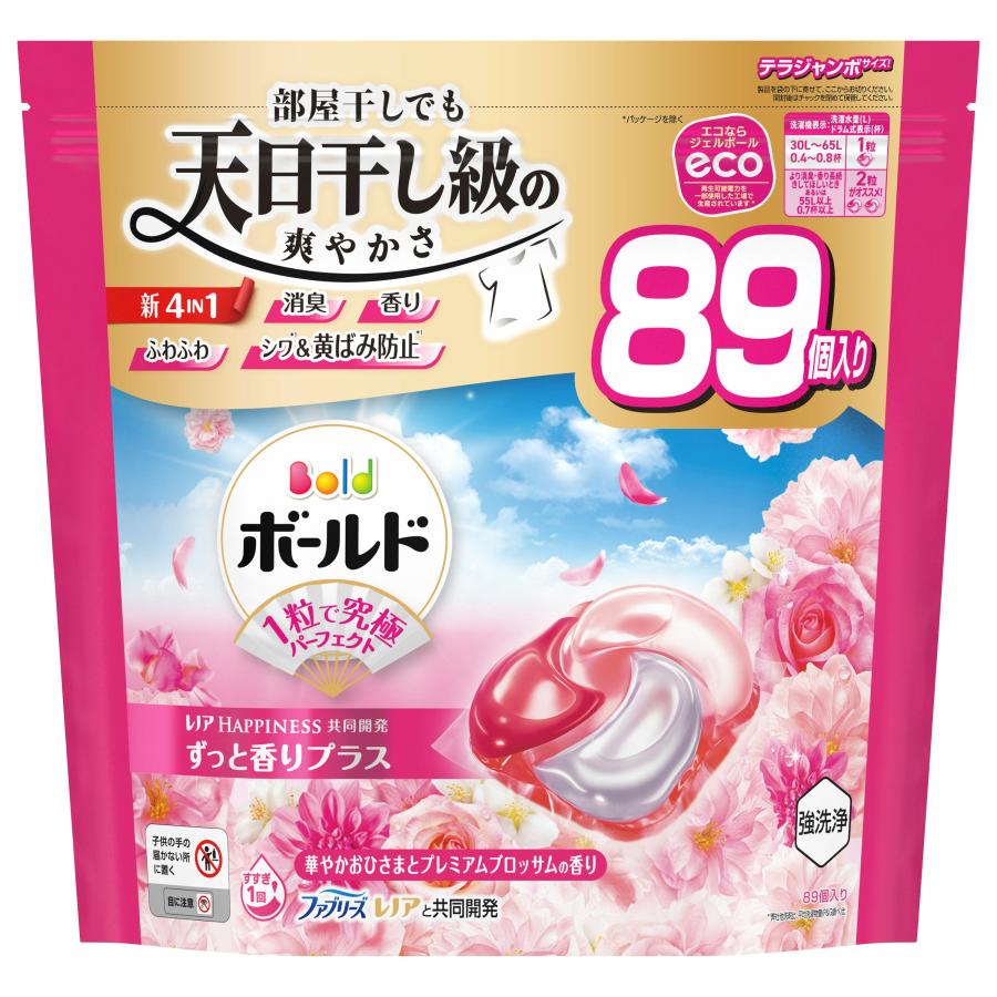 ち*ち様 ボールド ジェルボール　プレミアムブロッサムの香り 89個×4袋 計3 P&G ボールドジェルボール4D華やかプレミアムブロッサムの香りつめかえ