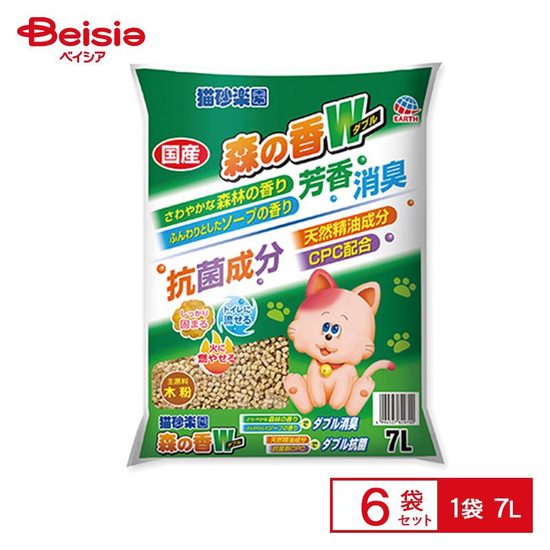 アース・ペット 猫砂楽園 森の香ダブル7L×6 | ネコ用トイレ まとめ買い ペット ネコ砂 ねこ砂  猫 サニタリー用品  猫砂 しっかり固まる 燃やせる の商品画像