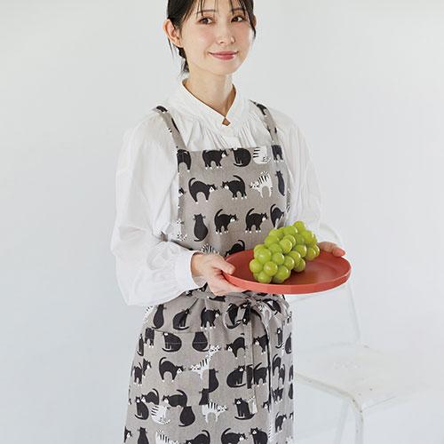 レップ エプロン 着脱のしやすい前結び&バッククロスタイプ オレオ