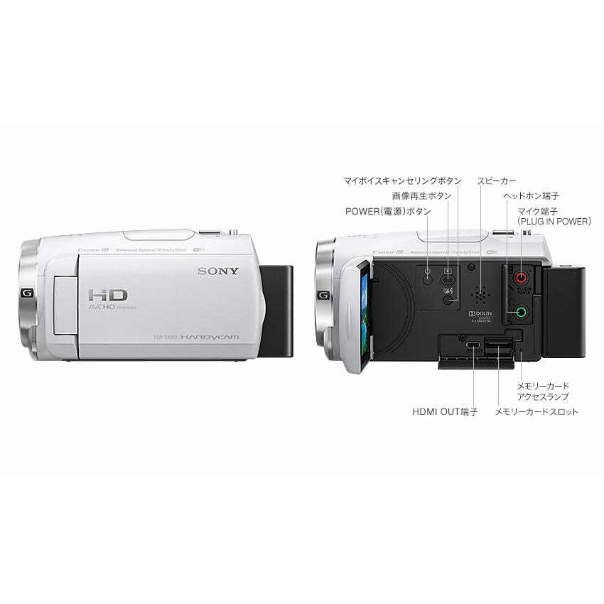 ソニー SONY デジタルHDビデオカメラ ハンディカム Handycam 光学30倍 内蔵メモリー64GB ホワイト HDR-CX680-W｜beisiadenki｜15