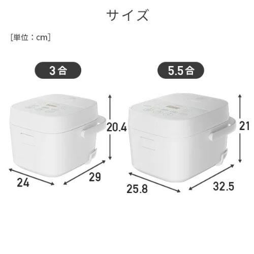 山善（YAMAZEN） 炊飯器 3合 マイコン式 低温調理対応 ホワイト YJT