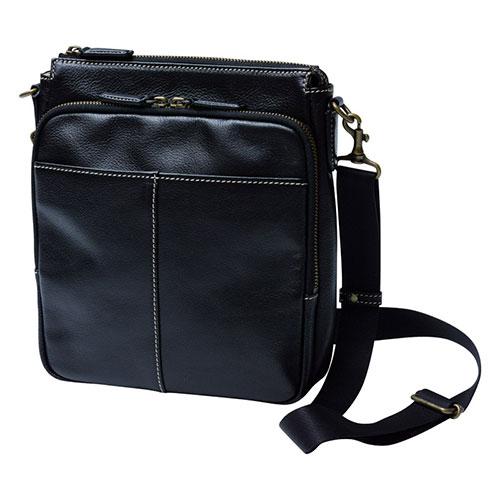 良品工房 日本製牛革縦型ショルダーバッグ 【約500g・約260×230×70mm 