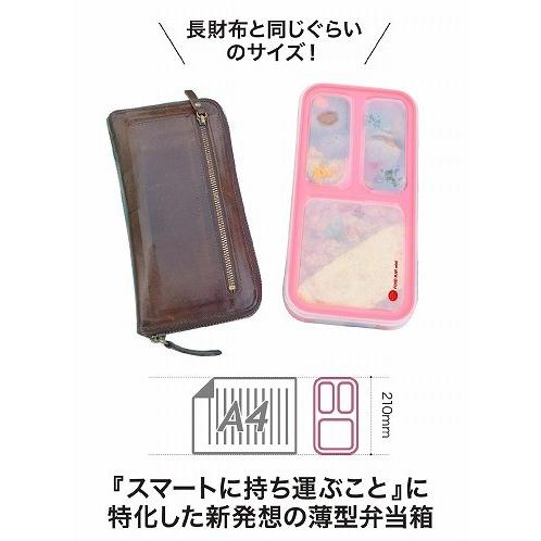 弁当箱 スリム シービージャパン 薄型 フードマン 400ml チェリーピンク DSK｜beisiadenki｜03