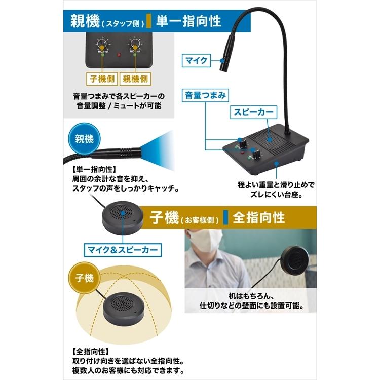 サンコー 簡単設置!仕切り・マスク越しでもスムーズ会話「窓口業務マイク&スピーカー」 S-CMS21B｜beisiadenki｜05