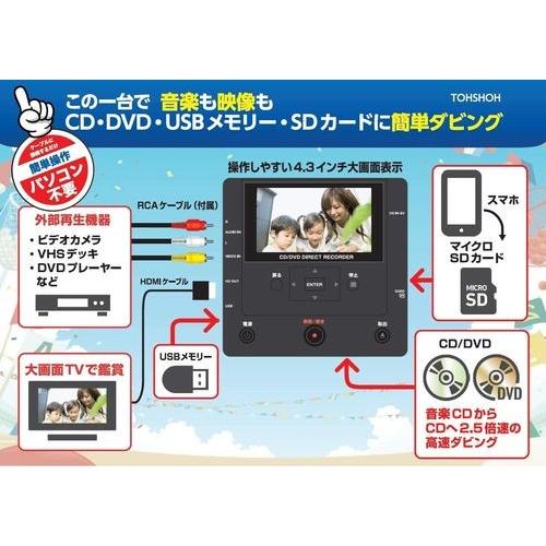 メディア レコーダー 録画・録音かんたん録右ェ門 CD/DVDダビング とうしょう DMR-0720｜beisiadenki｜03