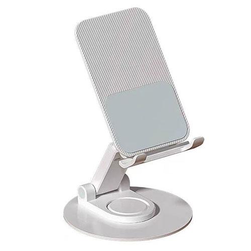 デジタルランド 360度回転 スマホ・タブレット両対応スタンド ホワイト