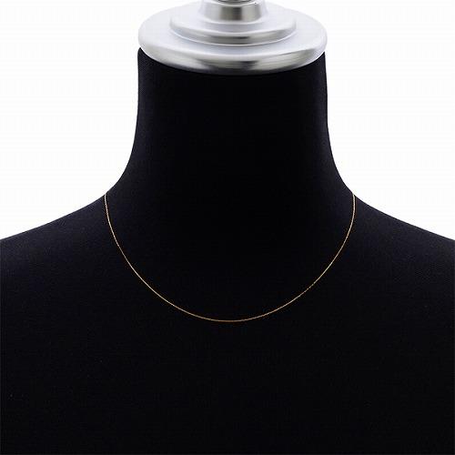 Ptプチダイヤネックレス 約40cm K18PG カットアズキ チェーン ネックレス 約40cm 線径約0.24mm YK