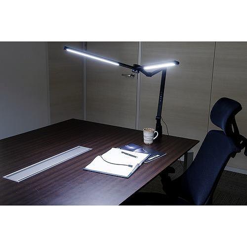 太陽光に近い光で目に優しいデスクライト Lumixux HCL LED仕様 調光機能付 ブラック ジェントス DK-H001BK_3
