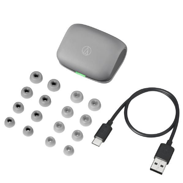 イヤホン ワイヤレス(左右分離) Bluetooth ノイズキャンセリング ハイレゾ対応 グレー オーディオテクニカ ATH-TWX7GYの画像