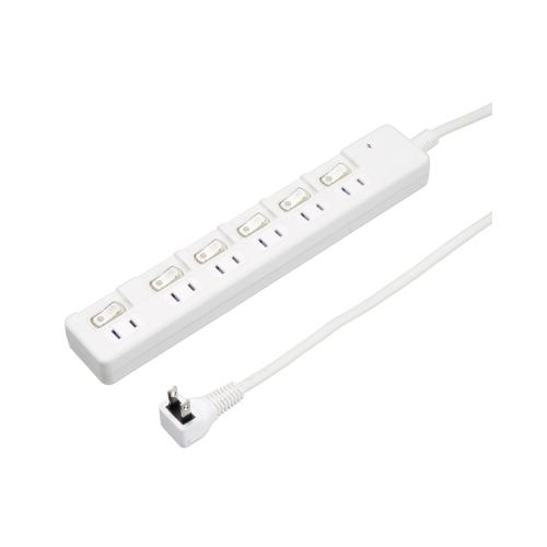 YAZAWA 雷ガード付6個口節電タップ2mホワイトH8KS662WH : B YAZAWA 雷ガード付6個口節電タップ2mホワイトH8KS662WH : B