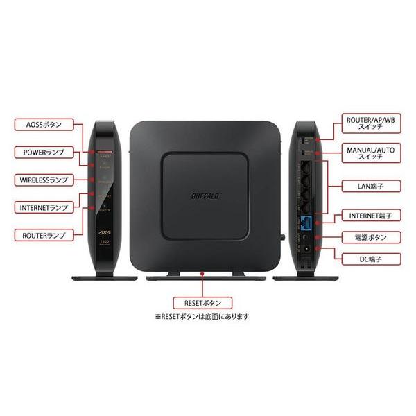 BUFFALO Wi-Fiルーター 無線LAN親機 Wi-Fi 6 11ax対応 1201+ BUFFALO Wi-Fiルーター 無線LAN親機 Wi-Fi 6 11ax対応 1201+