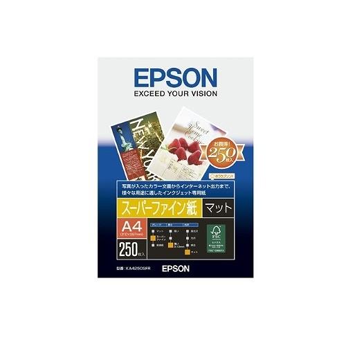 エプソン EPSON コピー用紙 A4 純正スーパーファイン紙 厚み0.12mm 250枚 KA4250SFR｜beisiadenki