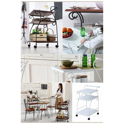 ロートアイアン ワゴン ホワイト キッチンワゴン アイアン」の人気商品