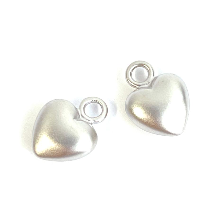 ejp540【2個入り】ふっくら＆プチハートモチーフ マットシルバー
